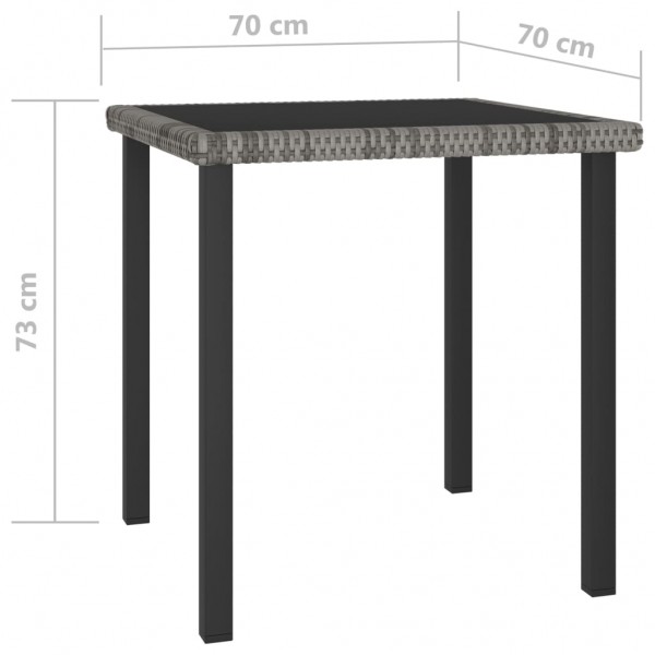 Mesa de comedor para jardín ratán sintético gris 70x70x73 cm M 4