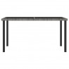 Mesa de comedor para jardín ratán sintético gris 140x70x73 cm 2