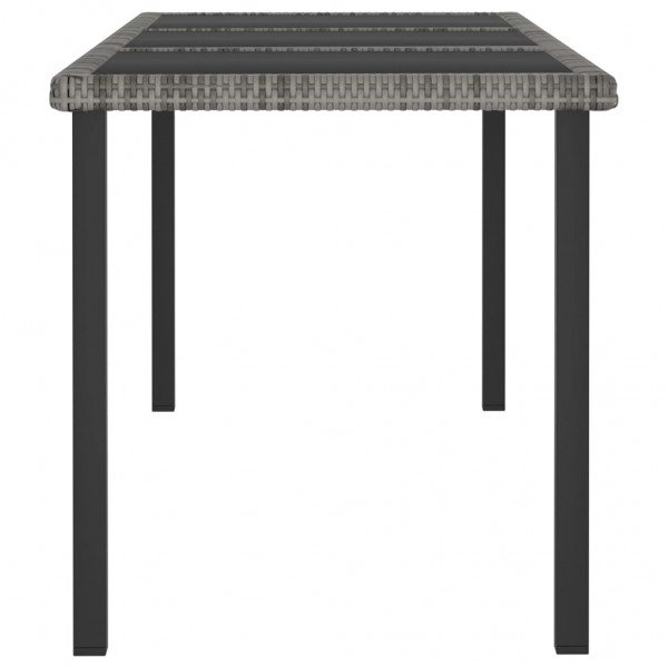 Mesa de comedor para jardín ratán sintético gris 180x70x73 cm M 3