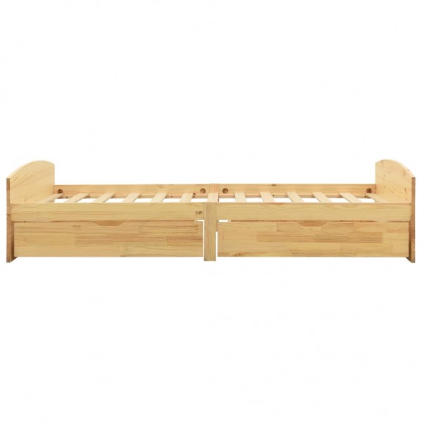 Estructura de cama con 2 cajones madera maciza pino 90x200 cm M 4