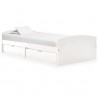 Estructura de cama 2 cajones madera maciza pino blanca 90x200cm 1