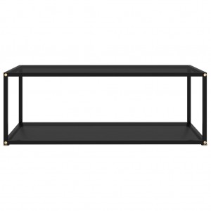 Mesa de centro vidrio templado negro 100x50x35 cm H