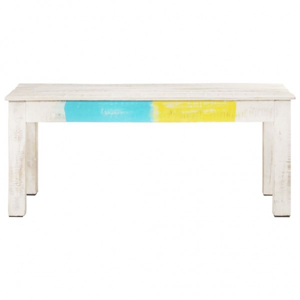 Mesa de centro 110x60x45cm madeira de mangueira maciça branco M 2