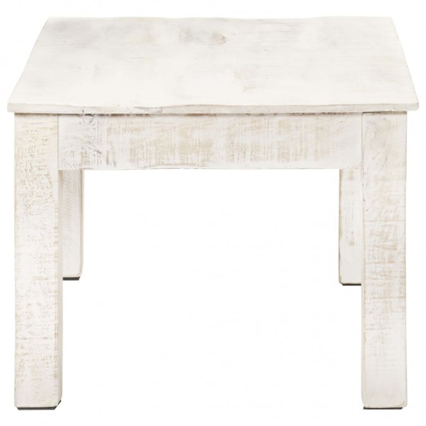 Mesa de centro de madera de mango maciza blanca 110x60x45 cm M 3