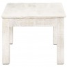 Mesa de centro de madera de mango maciza blanca 110x60x45 cm 3