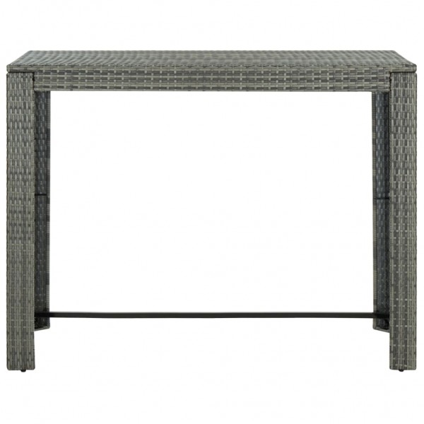 Mesa alta de jardín ratán sintético gris 140.5x60.5x110.5 cm M 2