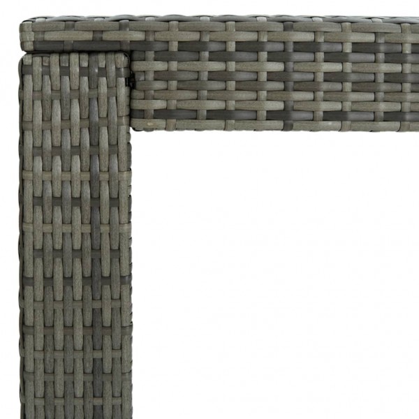 Mesa alta de jardín ratán sintético gris 140.5x60.5x110.5 cm M 5