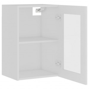 Armario colgante vidrio madera contrachapada blanco 40x31x60 cm H