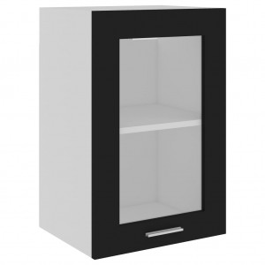 Armario colgante cristal madera contrachapada negro 40x31x60 cm H