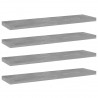 Prateleiras para estante 4 pcs 40x10x1.5cm contraplacado cinza 1