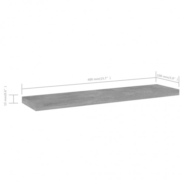 Prateleiras para estante 4 pcs 40x10x1.5cm contraplacado cinza M 5