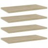Prateleiras estante 4pcs 40x20x1.5cm contraplacado cor carvalho 1