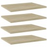 Prateleiras estante 4pcs 40x30x1.5cm contraplacado cor carvalho 1