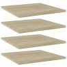 Prateleiras estante 4pcs 40x40x1.5cm contraplacado cor carvalho 1