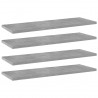 Prateleiras para estante 4 pcs 60x20x1.5cm contraplacado cinza 1