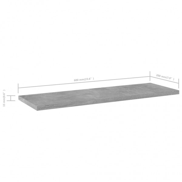 Prateleiras para estante 4 pcs 60x20x1.5cm contraplacado cinza M 5