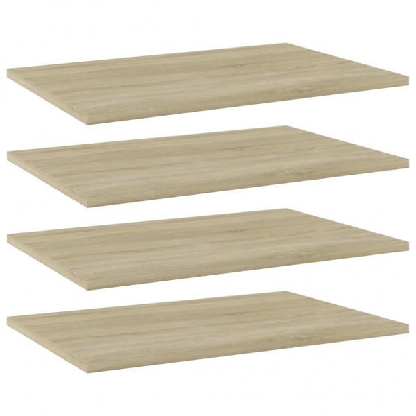 Estante estantería 4 uds contrachapada roble Sonoma 60x40x1.5cm D