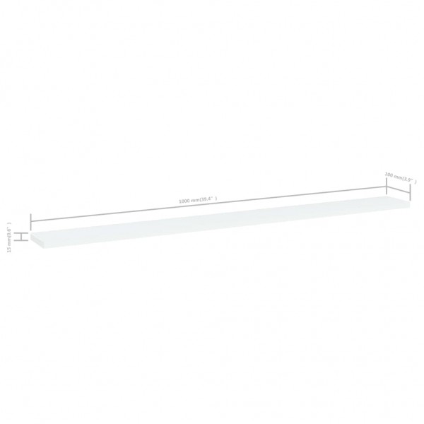 Prateleiras para estante 4pcs 100x10x1.5cm contraplacado branco M 5