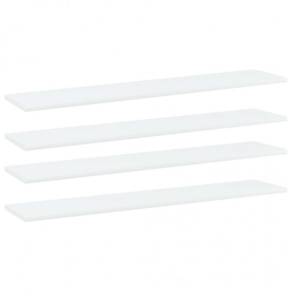 Estantes para estantería 4uds contrachapada blanco 100x20x1.5cm D
