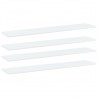 Prateleiras estante 4 pcs 100x20x1.5cm contraplacado branco 1