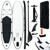 Juego de tabla de paddle surf hinchable negro y blanco 1
