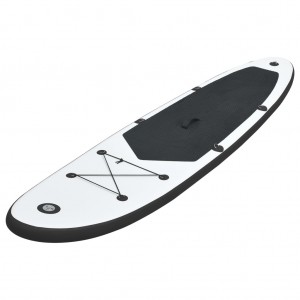 Juego de tabla de paddle surf hinchable negro y blanco H
