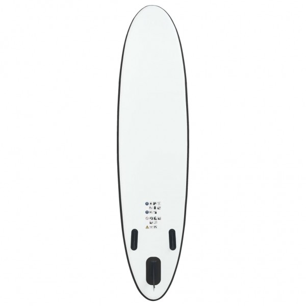 Juego de tabla de paddle surf hinchable negro y blanco M 4