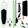 Juego de tabla de paddle surf hinchable verde y negro 1
