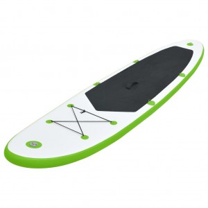 Juego de tabla de paddle surf hinchable verde y negro H