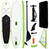 Conjunto prancha paddle SUP insuflável c/ vela verde/branco 1