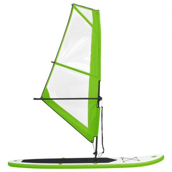 Tabla de paddle surf inflable con vela verde y blanca M 3