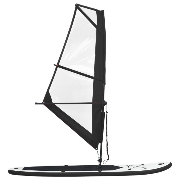 Tabla de paddle surf inflable con vela negro y blanco M 3