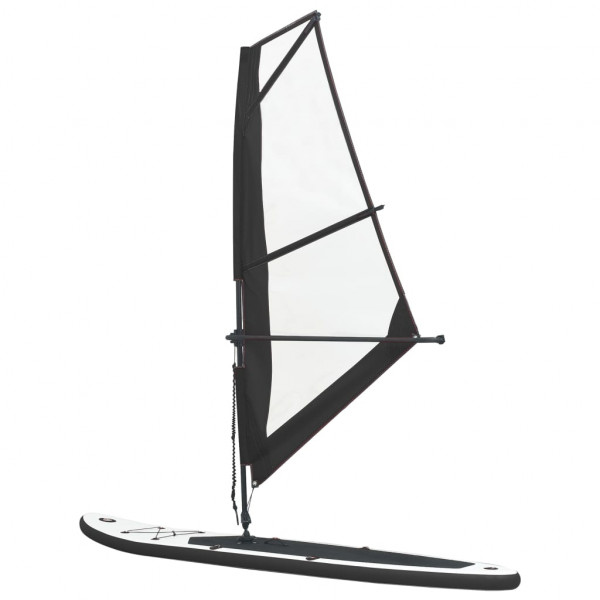 Tabla de paddle surf inflable con vela negro y blanco M 4