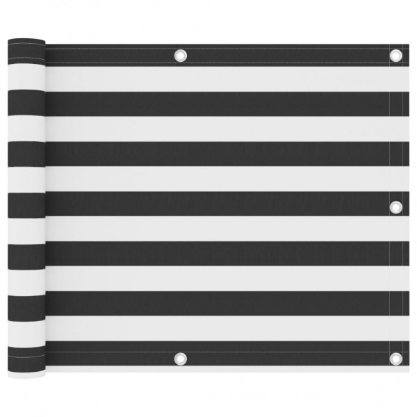 Toldo para balcón tela oxford gris antracita y blanco 75x500 cm D