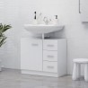 Armario para lavabo madera contrachapada blanco 63x30x54 cm 1