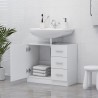 Armario para lavabo madera contrachapada blanco 63x30x54 cm 3