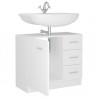 Armario para lavabo madera contrachapada blanco 63x30x54 cm 4