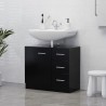 Armario para lavabo madera contrachapada negro 63x30x54 cm 1