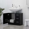 Armario para lavabo madera contrachapada negro 63x30x54 cm 3