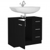 Armario para lavabo madera contrachapada negro 63x30x54 cm 4