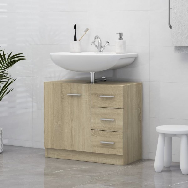 Armario para lavabo madera contrachapada color roble 63x30x54cm D
