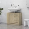 Armario para lavabo madera contrachapada color roble 63x30x54cm 1