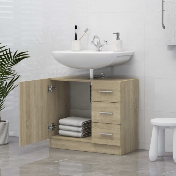 Armario para lavabo madera contrachapada color roble 63x30x54cm M 3