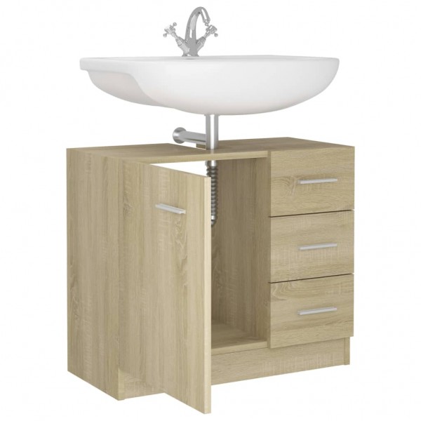 Armario para lavabo madera contrachapada color roble 63x30x54cm M 4