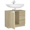 Armario para lavabo madera contrachapada color roble 63x30x54cm 4