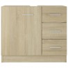 Armario para lavabo madera contrachapada color roble 63x30x54cm 5