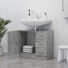 Armario para lavabo contrachapada gris hormigón 63x30x54 cm 3