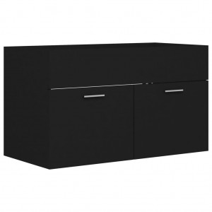 Armario para lavabo madera contrachapada negro 80x38.5x46 cm H