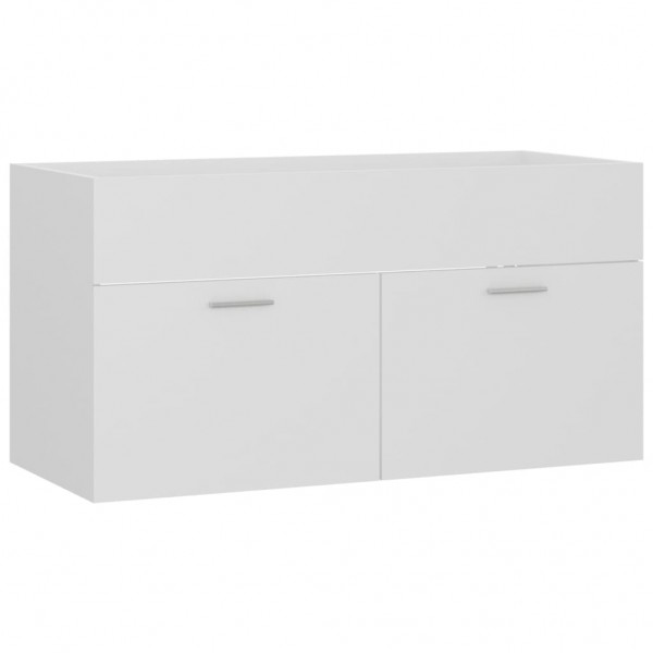 Armario para lavabo madera contrachapada blanco 90x38.5x46 cm M 2