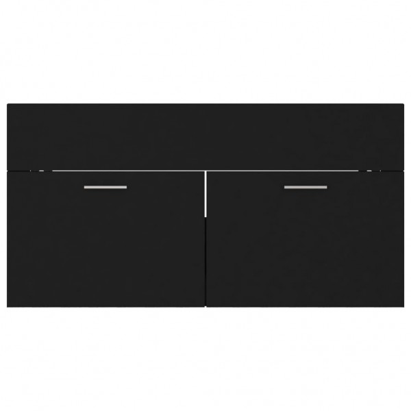 Armario para lavabo madera contrachapada negro 90x38.5x46 cm M 5